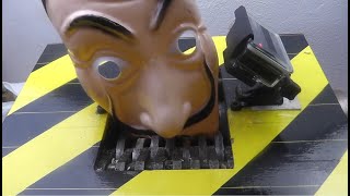 Shredding Machine Crushing: Guy Fawkes Anonymous Mask Destruction  Satisfying Video screenshot 3