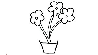 picture Potted Plant Drawing Simple how to draw flower pot drawing for kids easy flower pot art step by step