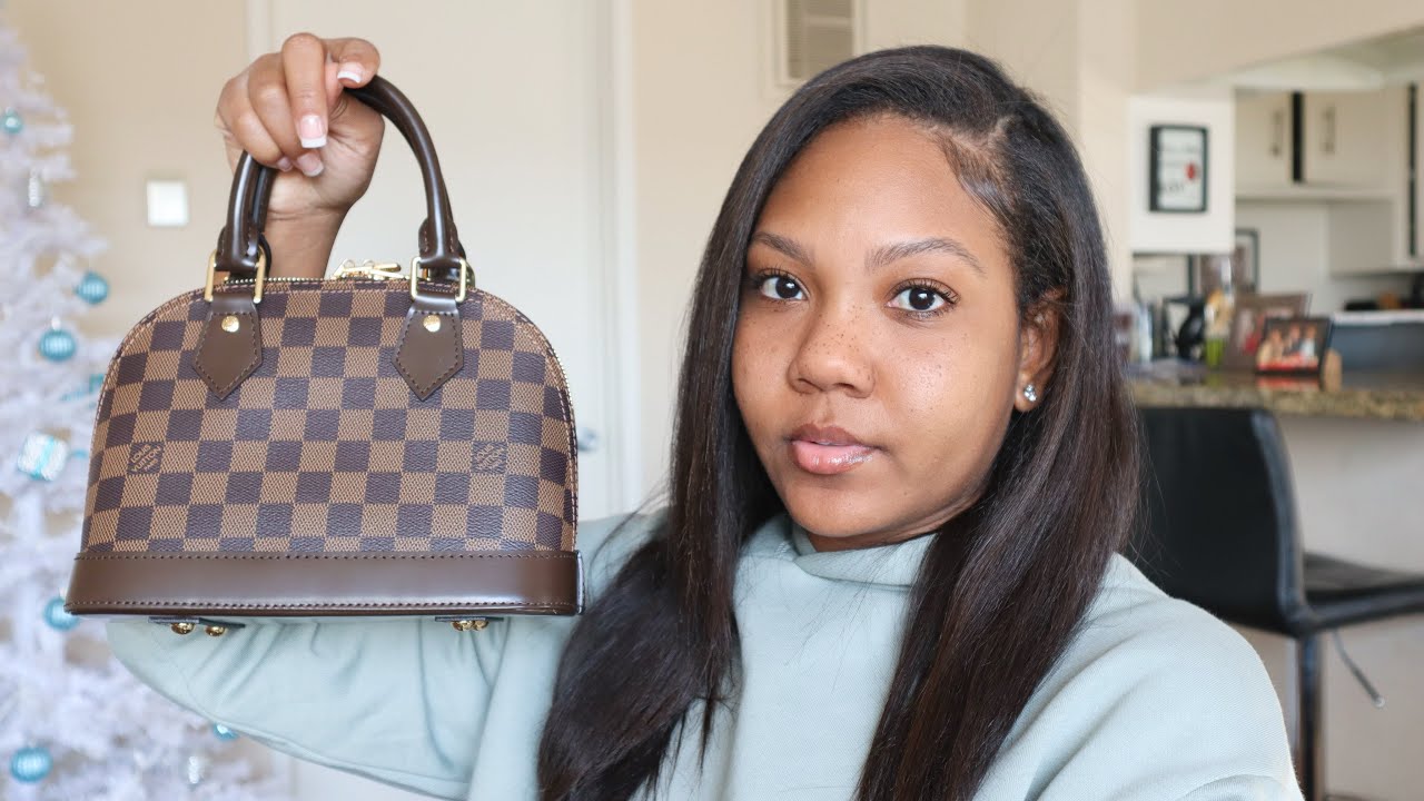 LOUIS VUITTON ALMBA BB DAMIER EBENE UNBOXING 2022  FIRST IMPRESSIONS,  QUALITY ISSUES & MOD SHOTS 