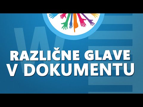 Glava/noga besedila v dokumentu z več odseki