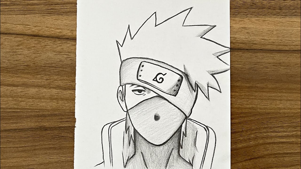 how to draw Kakashi Hatake || How to draw anime step by step ...