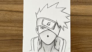 how to draw Kakashi Hatake || How to draw anime step by step || Easy drawing ideas for beginners