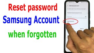 Reset Samsung account password when forgotten