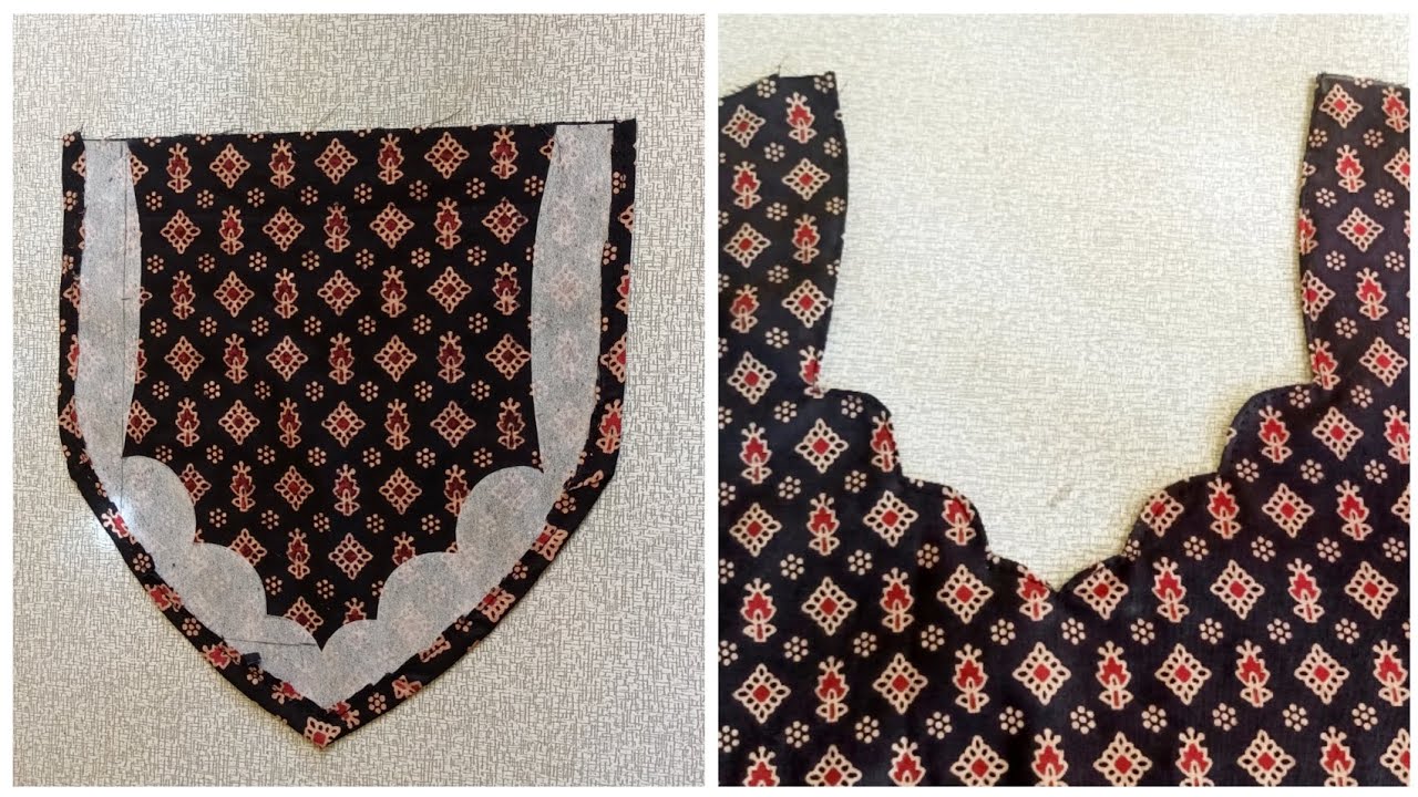 Trending scallop neck cutting and stitching|||