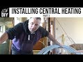 How to Install Central Heating System. part 3 - running pipes under the floorboards DIY Vlog #12