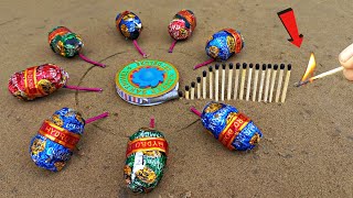 Crackers Experiment Matchstick Chain Reaction Domino Vs Diwali Different types Crackers Experiment