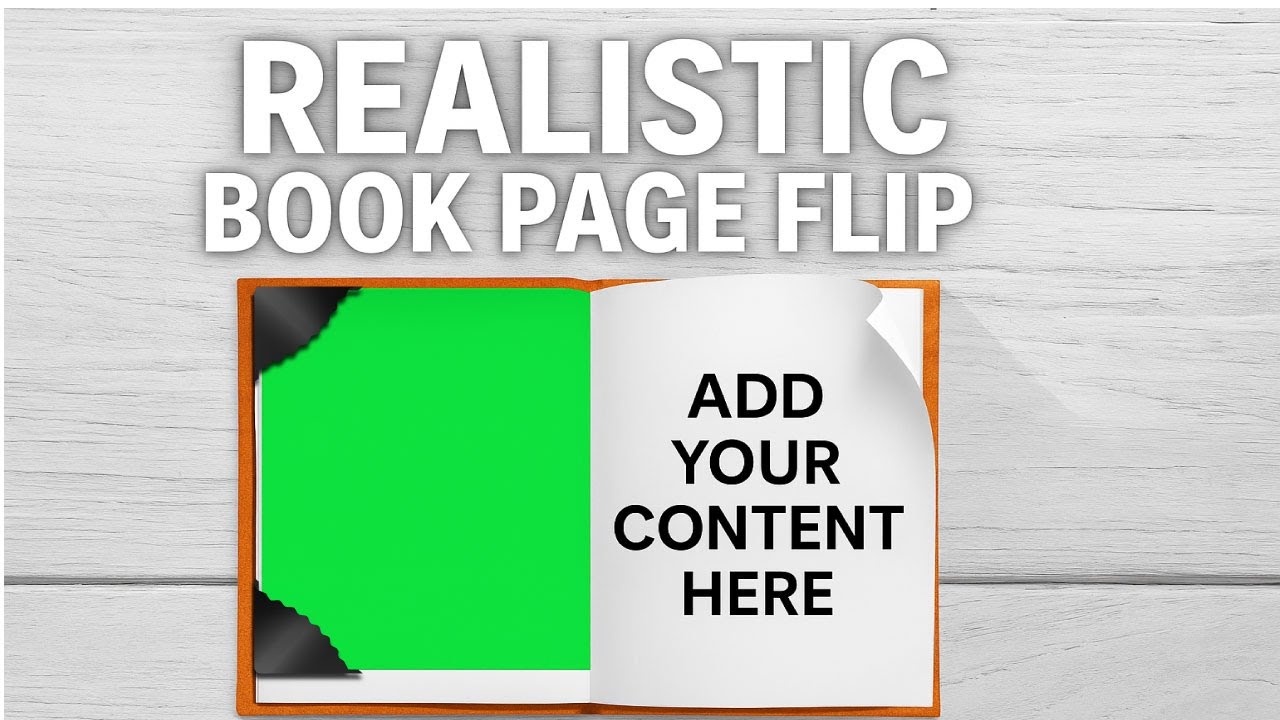 Realistic Book Page Flip Green Screen | Free Editable Transition - YouTube