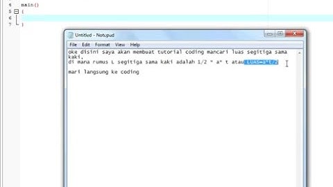 Tutorial coding mencari Luas segitiga dengan C++