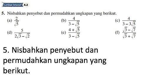 Latihan Intensif 4.2 No 5 | Bab 4 Indeks, Surd dan Logaritma | 4.2 Hukum Surd | Add Maths Form 4