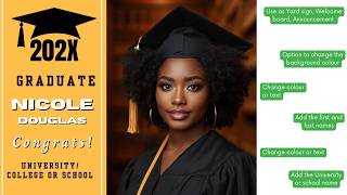 Graduation yard sign / Welcome Board/ Announcement template 1