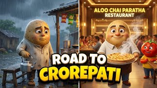 Gareeb Aloo Kaise Bana Restaurant Ka Malik | Chai Paratha Ki Kahani | Hindi Cartoon Story