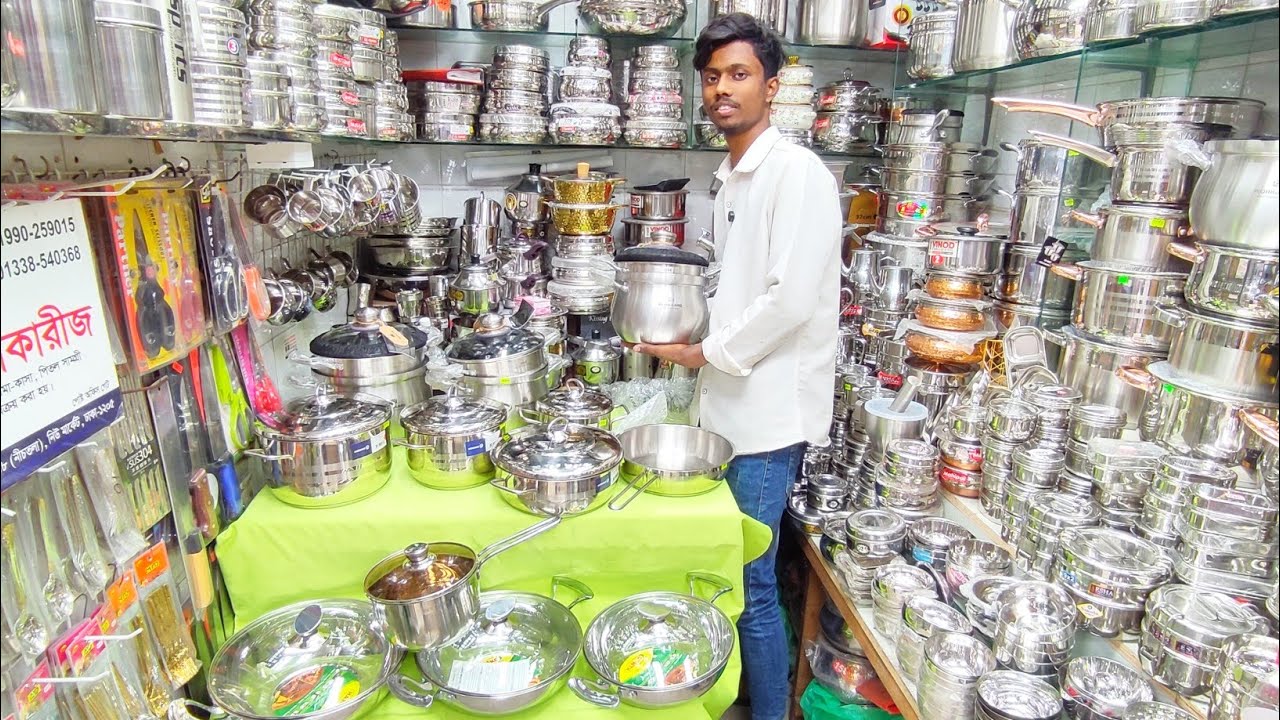 সারা জীবন ব্যবহার করার জন্য টেকসই  স্টিলের কুকিং সেট//steel cooking set price in BD