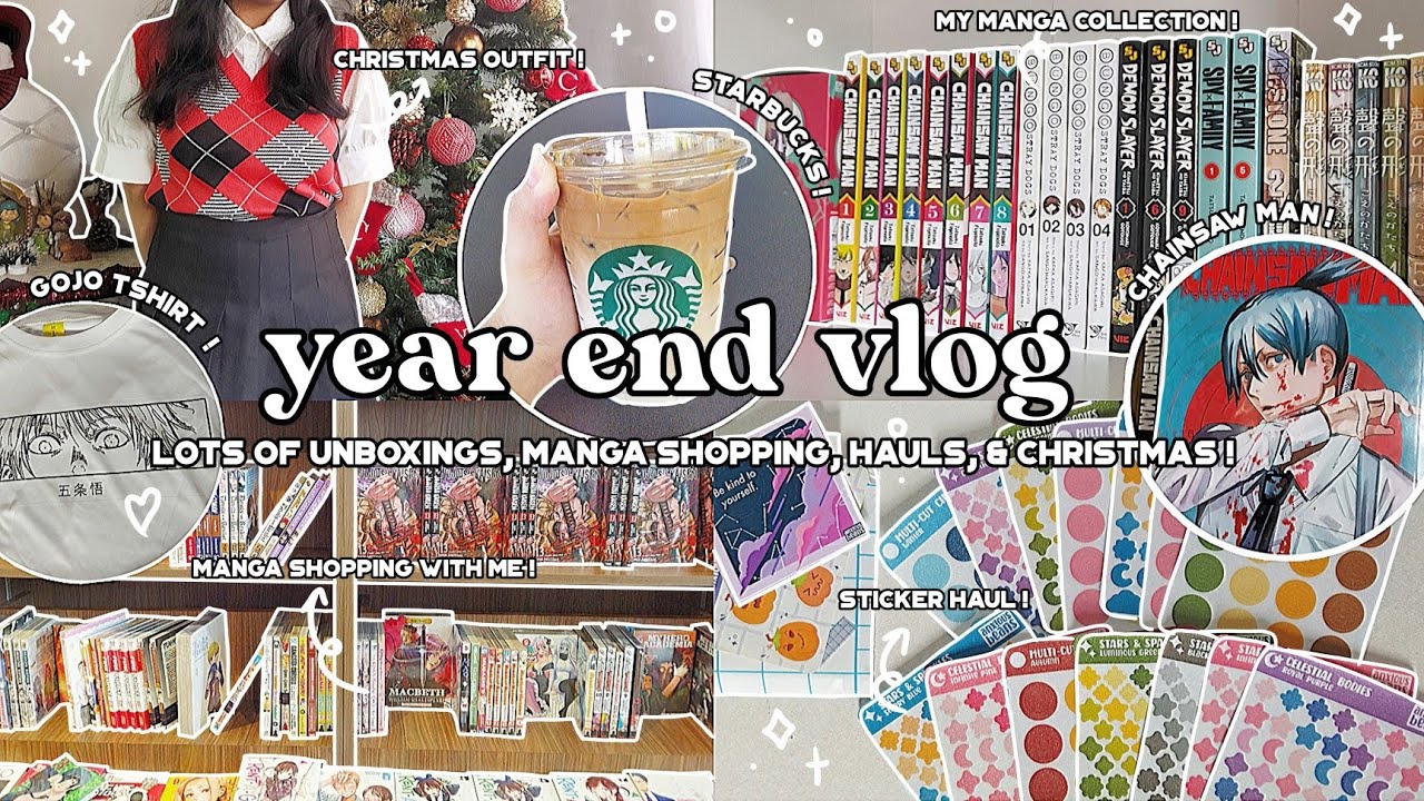 🎄 year end vlog | vlogmas | december manga haul, christmas, unboxings, shopping, & more! 🛍️