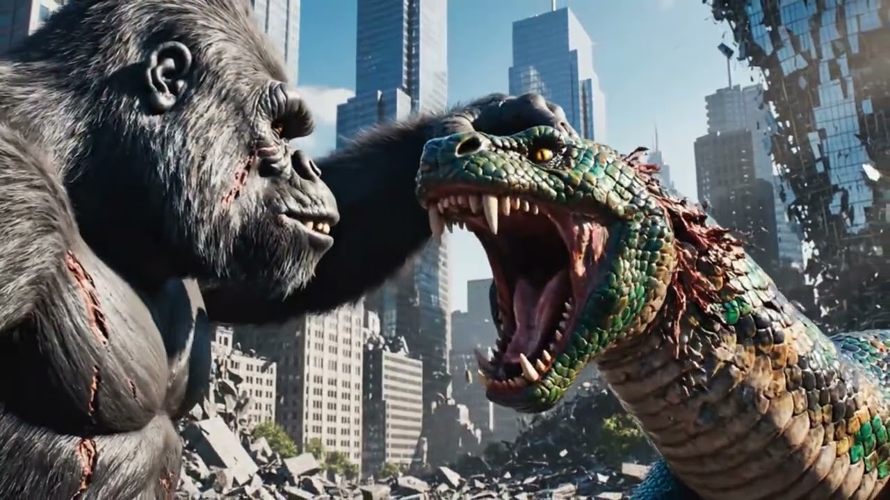 Jungle Throne Showdown King Kong Meets the Giant Primeval Snake