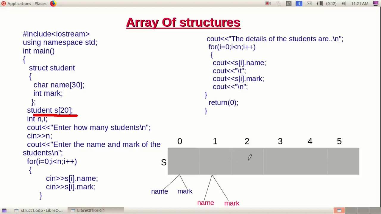 c array of struct assignment