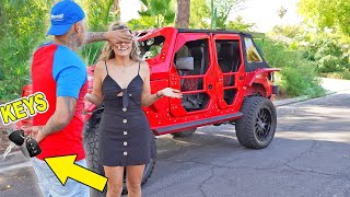 GIVING a $100,000 CUSTOM JEEP to my EX GIRLFRIEND.. (emotional)