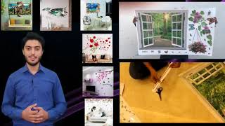 3D Wall Stickers in pakistan Removable Vinyl Black Flower Quote DIY 3D Wall Sticker wall Decor