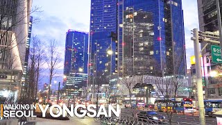 [4K] 용산역 거리/ 신용산역/ BTS 방탄소년단 신사옥 HYBE 투어 | Walking tour in Seoul - Yongsan Station/ 아모레퍼시픽 | 🎧Stereo