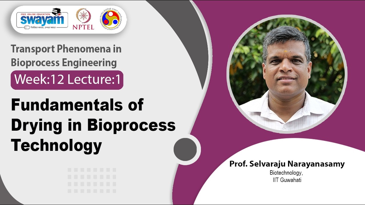 Lec 56: Fundamentals of Drying in Bioprocess Technology
