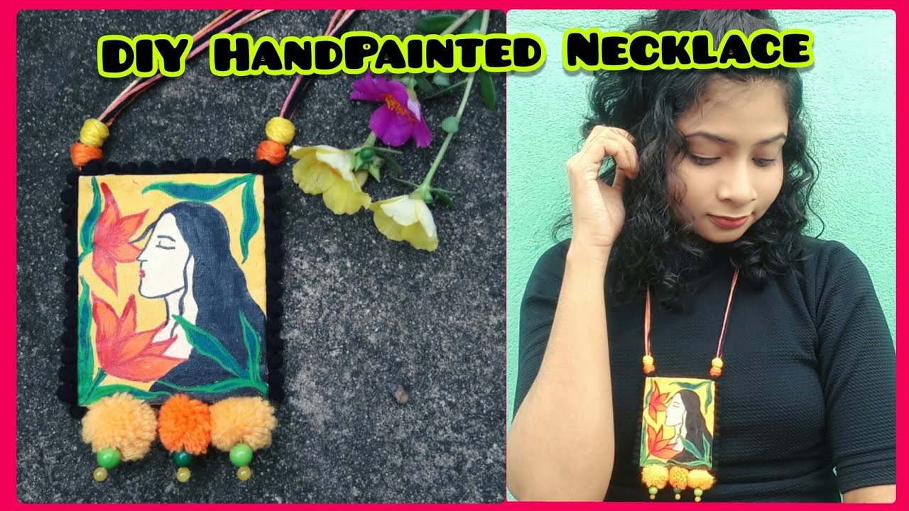 DIY Handmade Necklace Idea, #How To Make Fabric Necklace At Home, # ...