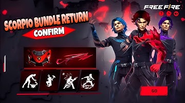 Scorpio Bundle Return Confirm Date | Free Fire New Event | Ff New event | Scorpio Bundle Return