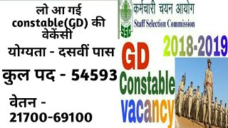 Ssc Gd Constable Recruitment Test 2018 Latest Updates