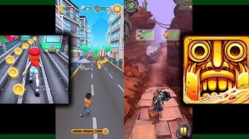 Bus Rush 2 Vs Temple Run 2 Blazing Sands Endless Run