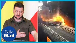Zelensky jokes about Crimean bridge explosion: 'Cloudy in Crimea'