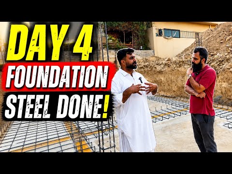 10 Marla Ghar Ki Tameer Day 4 | Foundation Steel Laying Complete ποΈ | House Construction Series