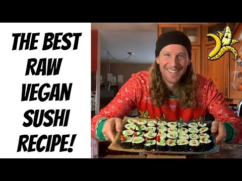 The Best Raw Vegan Sushi Recipe   Secret Trick to Make Raw Rice Stick!