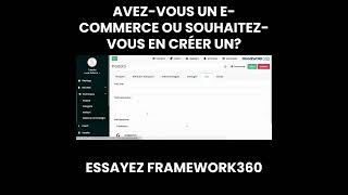 Créer un e-commerce - Mini Tutoriel Framework360