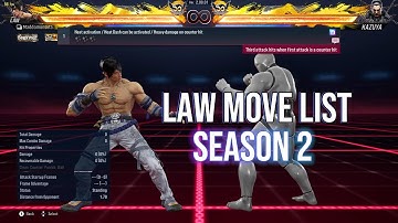 Marshall Law Season 2 Move List - Tekken 8