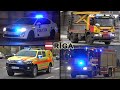 Latvia police cars fire trucks and ambulances responding in riga