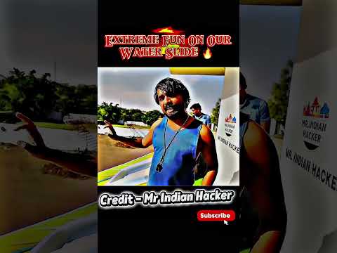 Extreme Fun On Our Water Slide 🔥 Credit || Mr Indian Hacker || #shorts #trending
