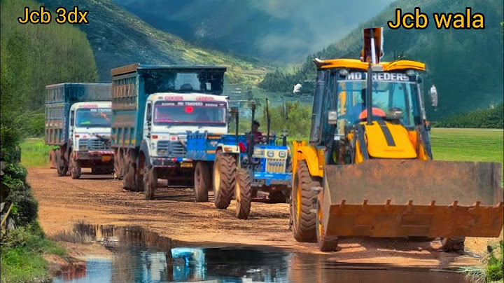 Two JCB 3dx Backhoe Machine And Four Trucks Were Going To Load Soil, they found a Snake On The Road
