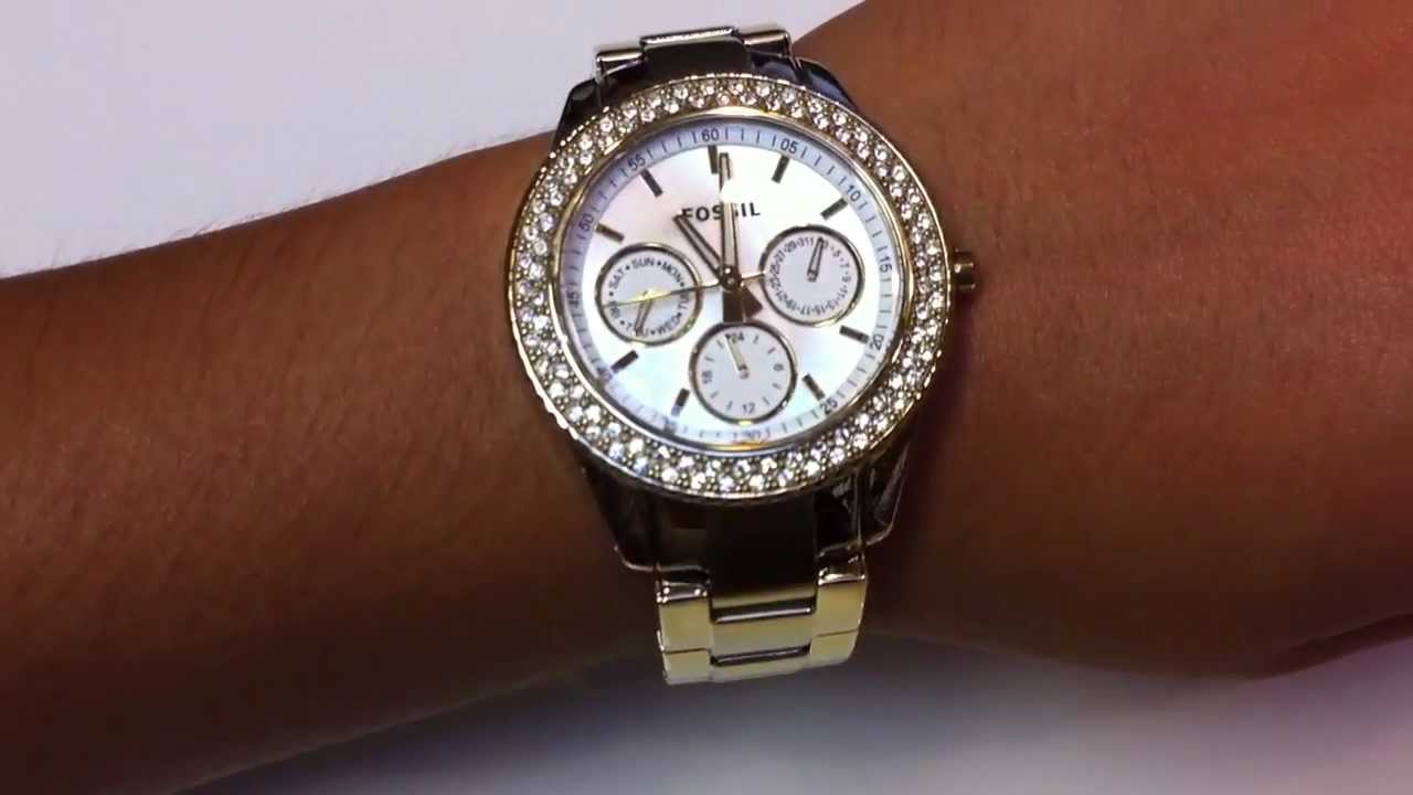 Gold Fossil Stella Glitz Watch ES2861 