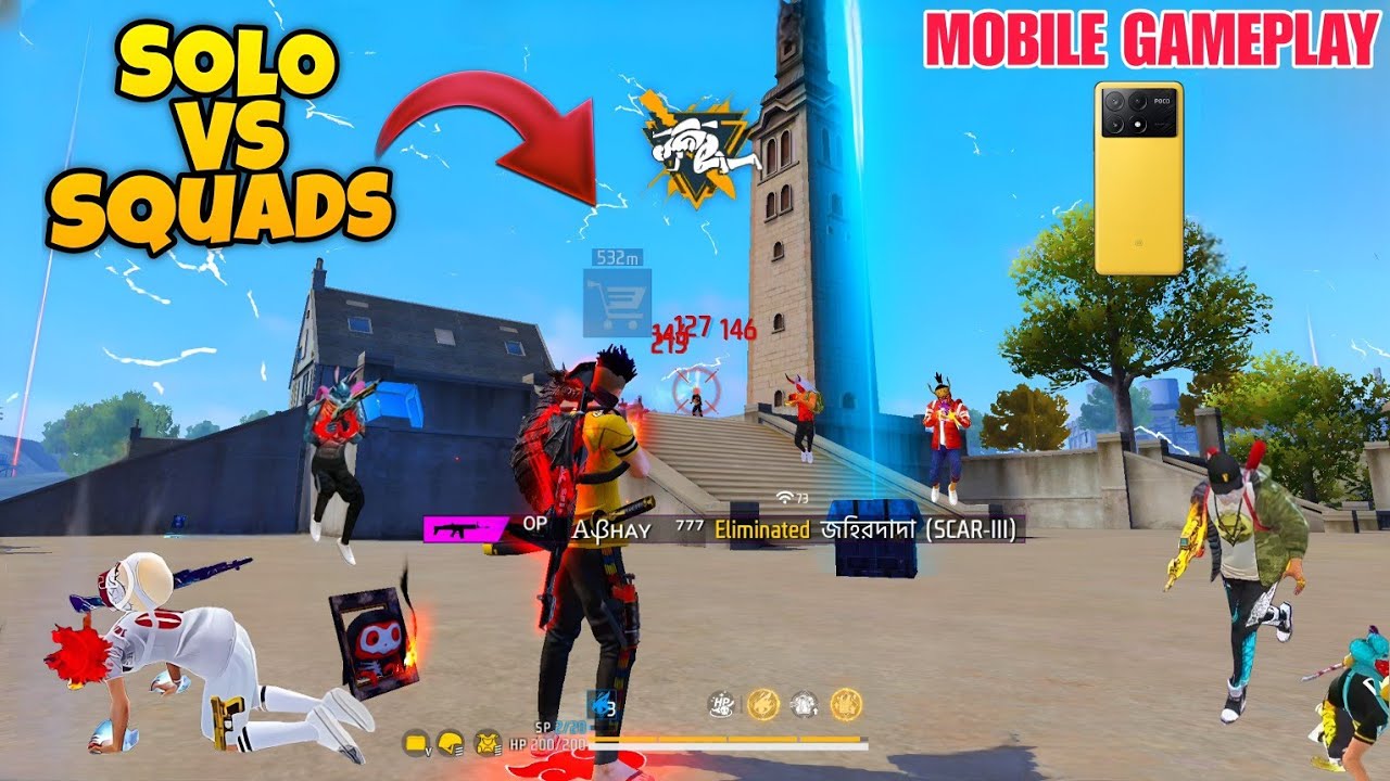 21 kills 😳 Free Fire 🔥 Solo Vs Squad Gameplay | solo vs squad ajjubhai ...
