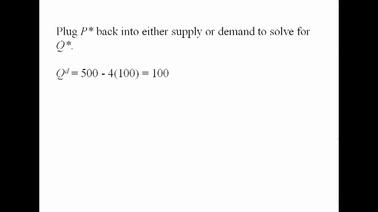 Econ - Market Equilibrium with algebra (LBD 2.3)