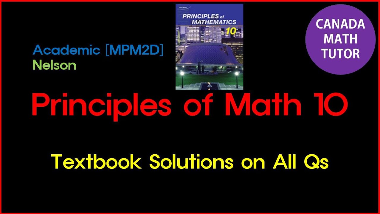 [001] Canada Math 10 Nelson Solutions [Page 6-7] [1.0 Systems of Linear ...