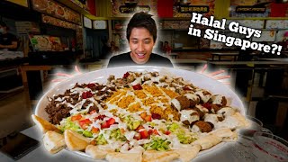 MASSIVE Halal Guys Platter in Singapore?! | Chicken Over Rice Mukbang! Middle Eastern Food Platter!