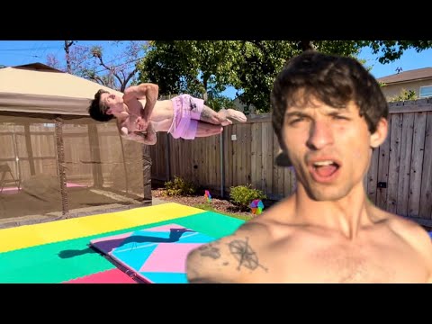 STANDING TRIPLE FULL ATTEMPT! *BACKYARD SPRING FLOOR*