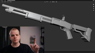 How to make Low Poly Shotgun for games (Blender Tutorial)