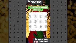 🟢Don't let the Grinch steal your fun!🟢 #wordsearch #christmas#shorts #puzzles #grinch