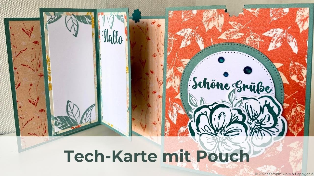 Tech-Karte mit Pouch | Tutorial | Pop up | DIY | #Pappyjon | Stampin‘ Up!