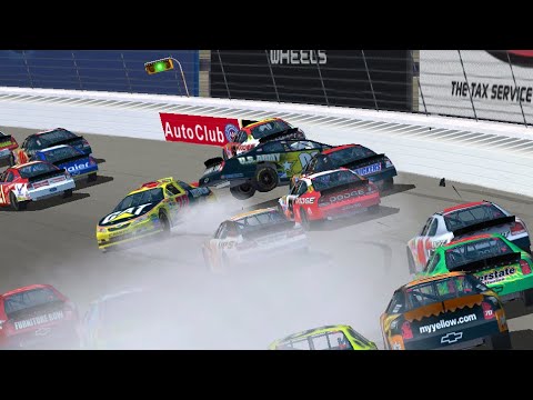 Mark Martin crashes hard at California (Bonus Crashes #3) - YouTube
