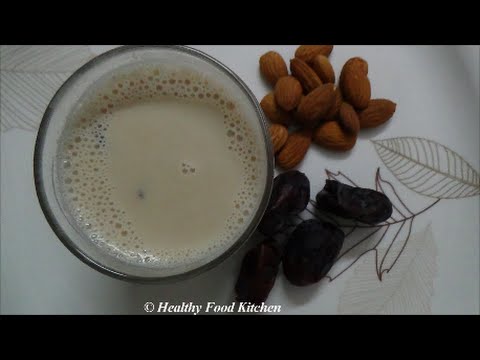 Almond Dates Milk Recipe- Healthy Drink Recipe - Dry Fruit Milkshake Recipe