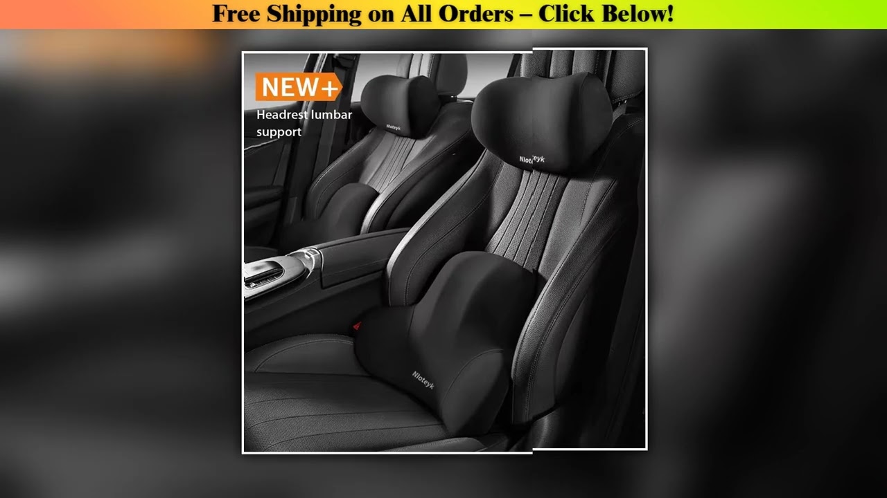 Memory Foam Car Neck Pillow Protective Lumbar Back Support Breathable Car Headrest Cushion Relieve