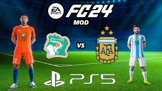 FC 24 CÔTE D'IVOIRE - ARGENTINE | PS5 MOD Ultimate Difficulty Career Mode HDR Next Gen