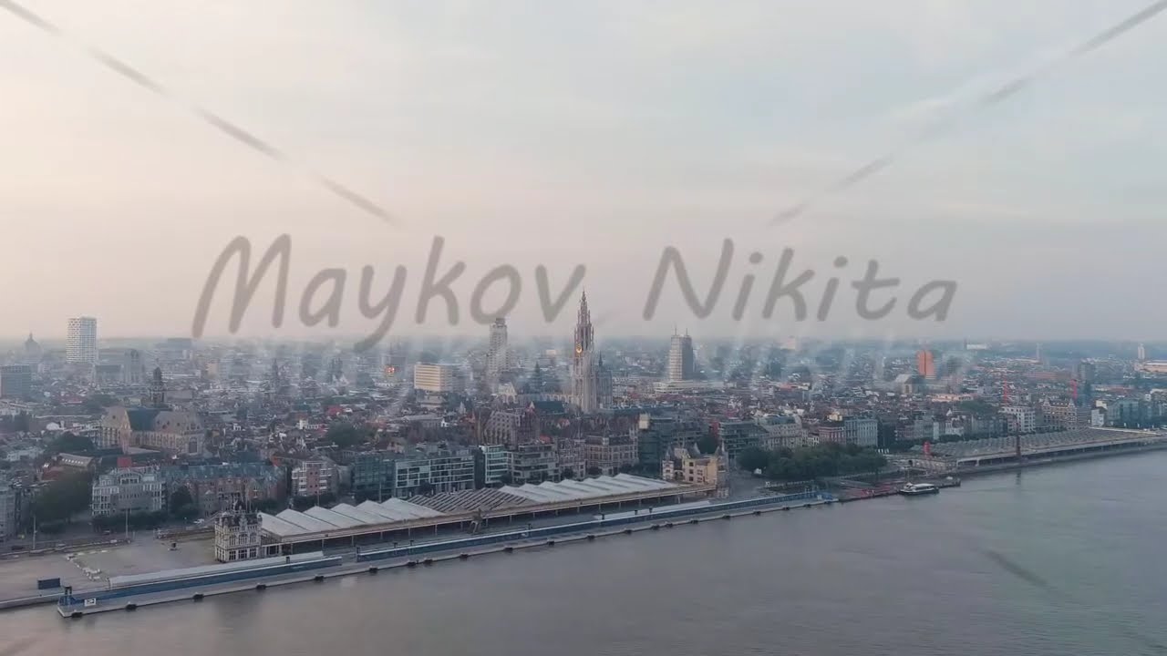 Antwerp, Belgium. Panorama overlooking the Cathedral of Our Lady (Antwerp). Historical center of ...
