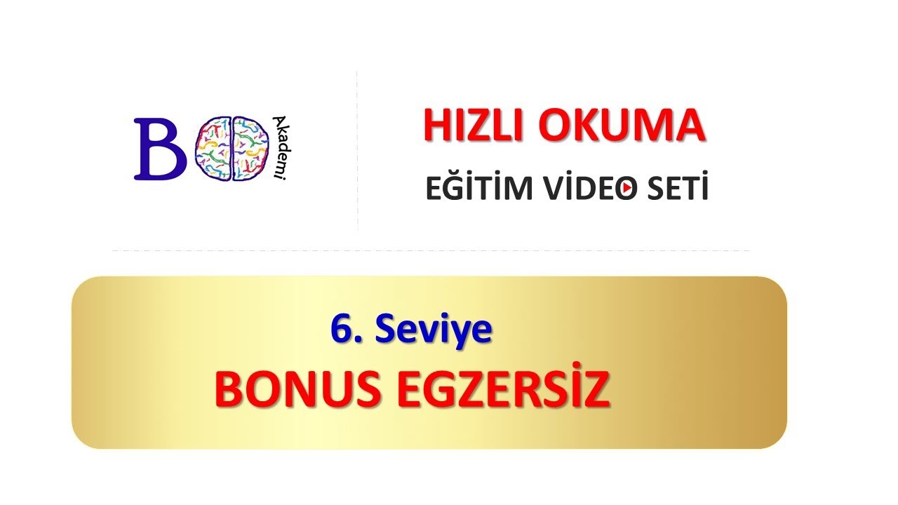 HIZLI OKUMA 6. SEVİYE BONUS EGZERSİZ #hizliokuma #boakademi #hızlıokuma